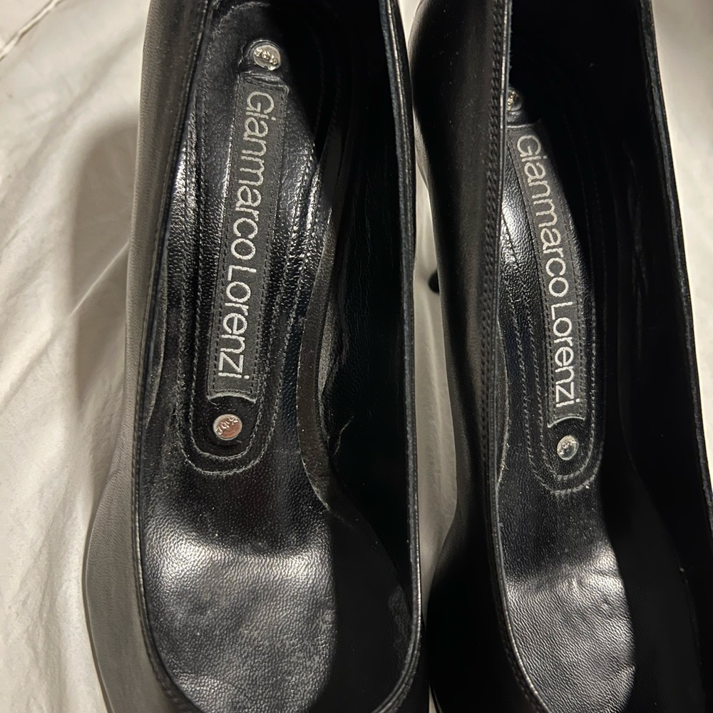 Gianmarco Lorenzi CLASSIC BLACK  Leather Pumps 6.5 37 - Picture 6 of 9